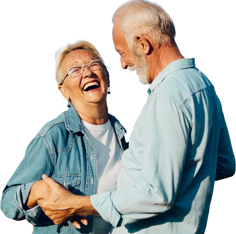 Happy senior couple dancing